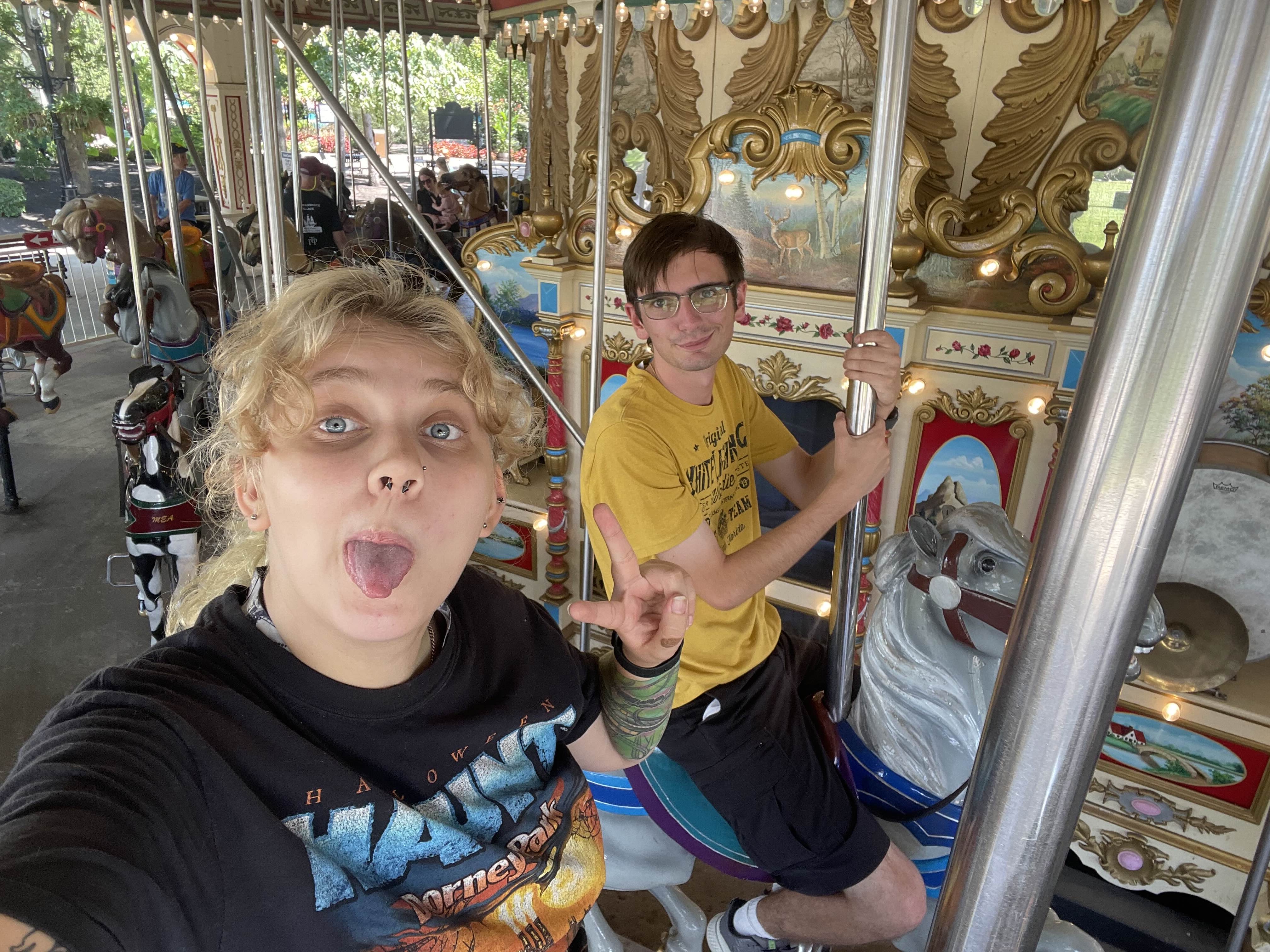 Taylor and I on the Carousel