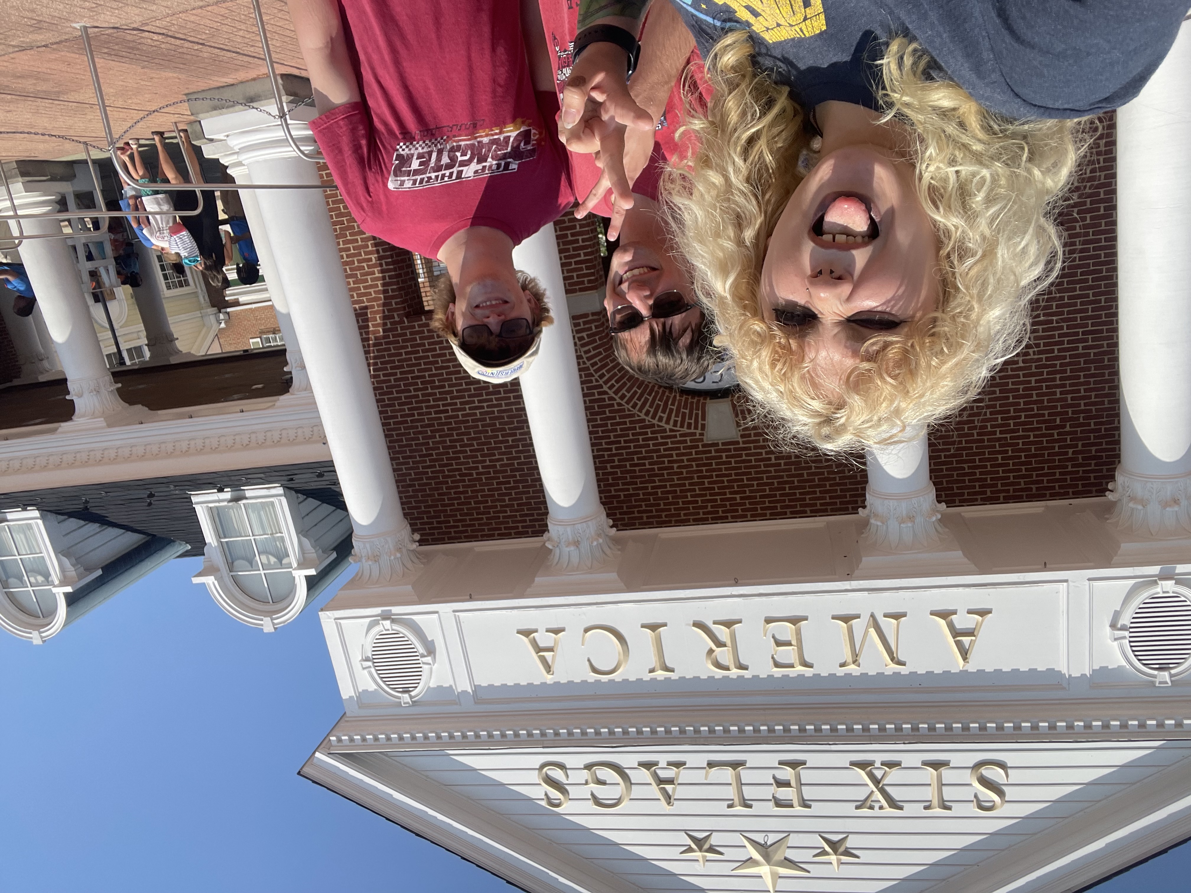 Taylor, Graham, and I in front of the Six Flags America Enterance